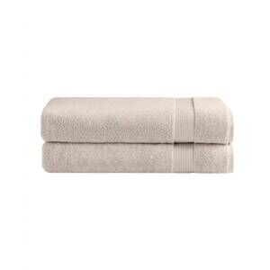 NEW UNDER THE CANOPY classic organic 2-piece bath sheet set in light taupe